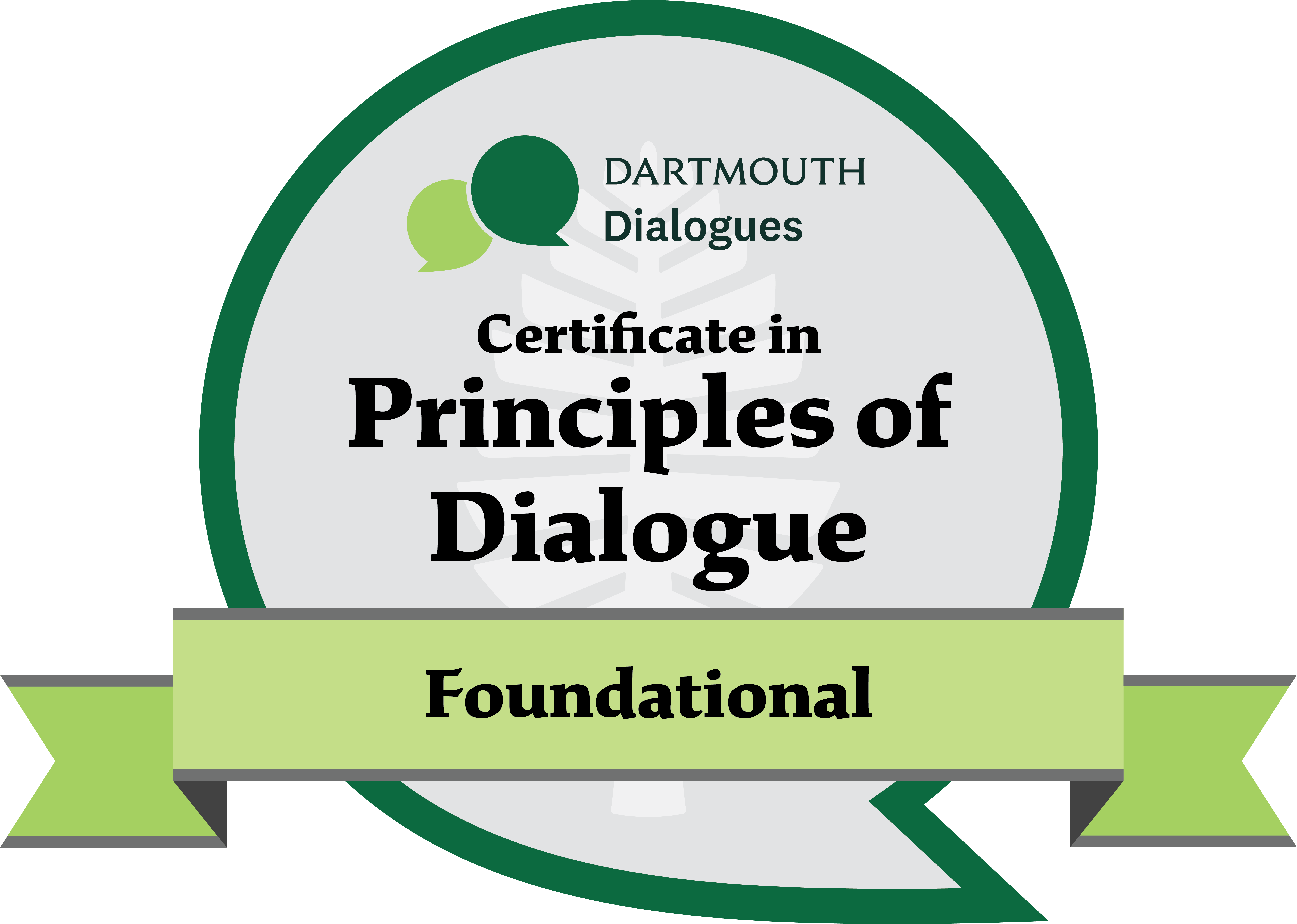 Badge design for Certificate in Principles of Dialogue
